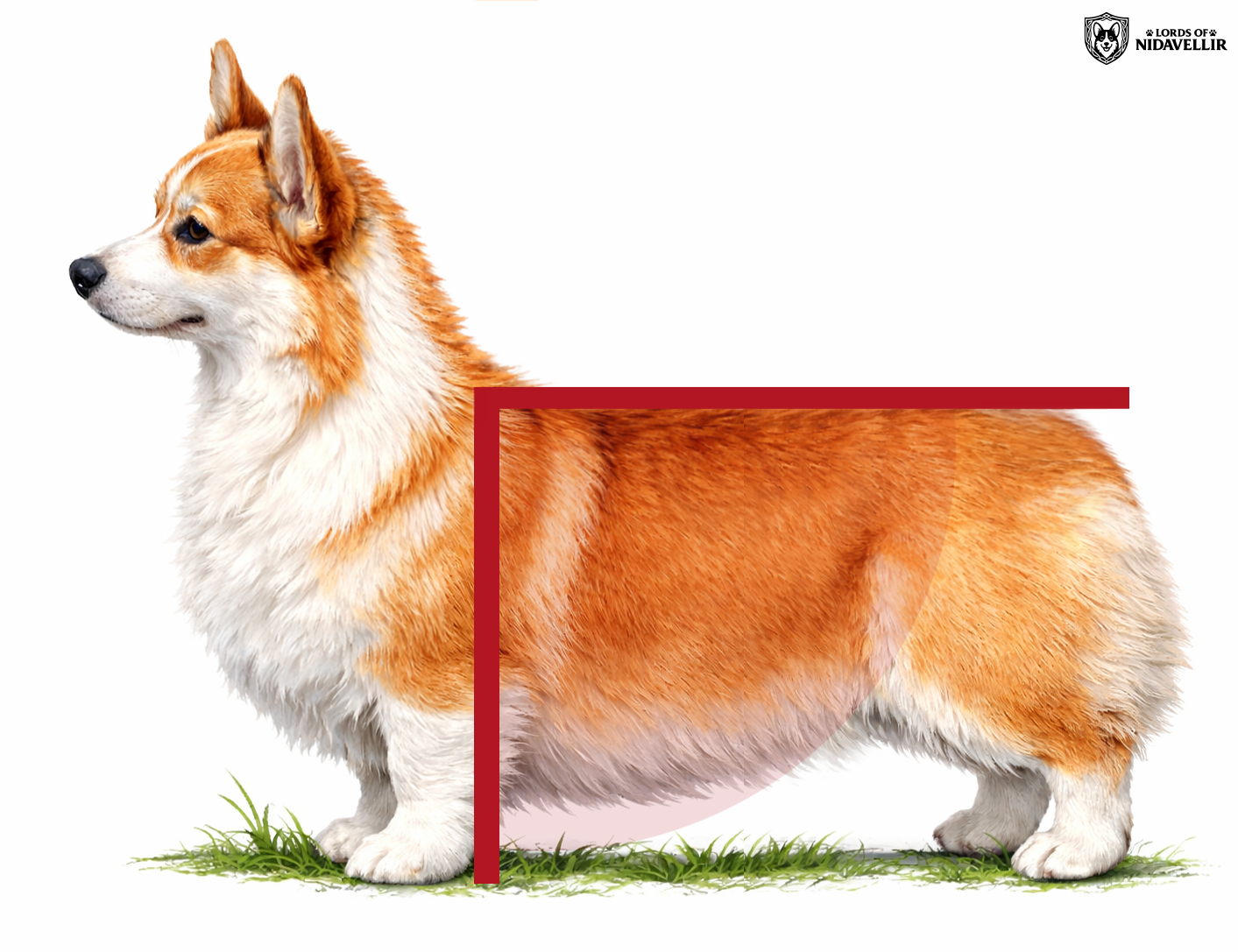 Proporcje sylwetki corgi